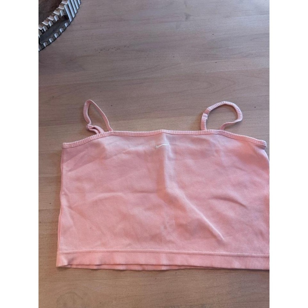 Nike Ribbed Crop Top Tank Pink Medium Sleeveless Athleisure Casual‎